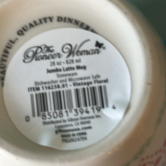 NWT 4 The Pioneer Women Vintage Floral 26 Oz Mug Jumbo Stoneware Latte Cup - Picture 6 of 9